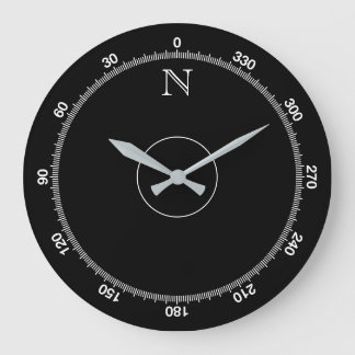 Relógio Grande Azimuth Compass Novelty Wall Clock