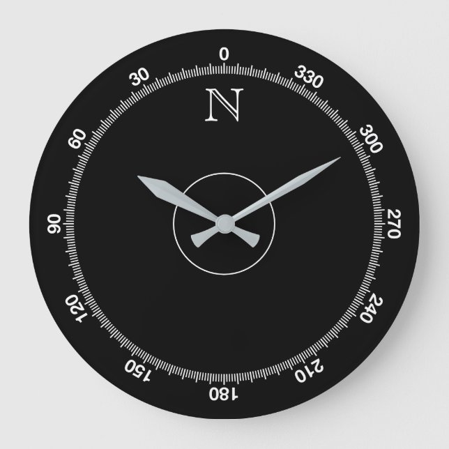 Relógio Grande Azimuth Compass Novelty Wall Clock (Frente)
