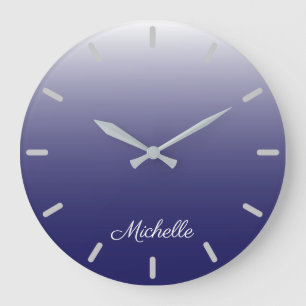 Relógio Grande Azuis marinhos personalizados do ombre do