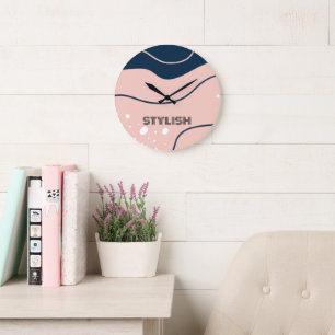 Relógio Grande Azul e branco elegante e moderno