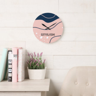 Relógio Grande Azul e branco elegante e moderno