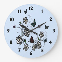 Azul Jardim Borboleta com Números Pretos