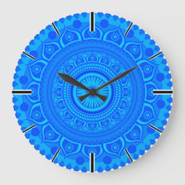 Relógio Grande Azul-mandala índio