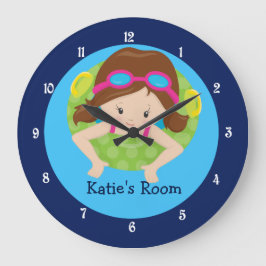Relógio Grande Azul Personalizado para Raparigas da Equipe de Nat
