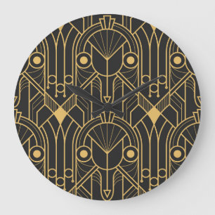 Relógio Grande Azulejos Geométricos Modernos Art Deco