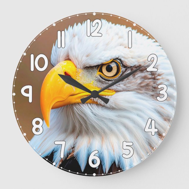 Relógio Grande Bald Eagle Wall Clock – American Eagle Wildlife Na (Frente)