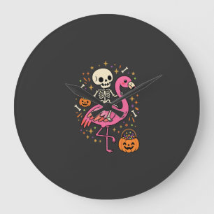 Relógio Grande Balde de Doces de Esqueleto de Flamingo de Hallowe