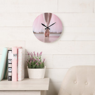 Relógio Grande Balé rosa - Ballerina Wall Clock