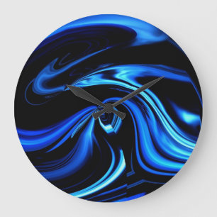 Relógio Grande Baleia azul abstrata - pulso de disparo de parede