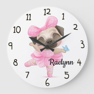 Relógio Grande Ballerina Pug