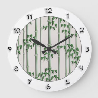 Relógio Grande Bambu verde elegante do estilo japonês com números