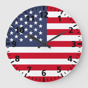 Relógio Grande Bandeira americana