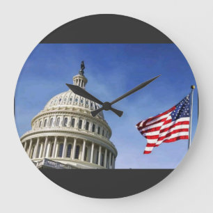 Relógio Grande Bandeira Americana e Orgulho Patriótico EUA do Cap