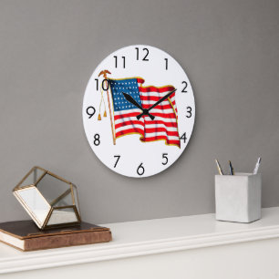 Relógio Grande Bandeira Americana Patriótica Vintage, Quatro de J