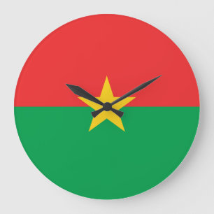 Relógio Grande Bandeira Burkina Faso