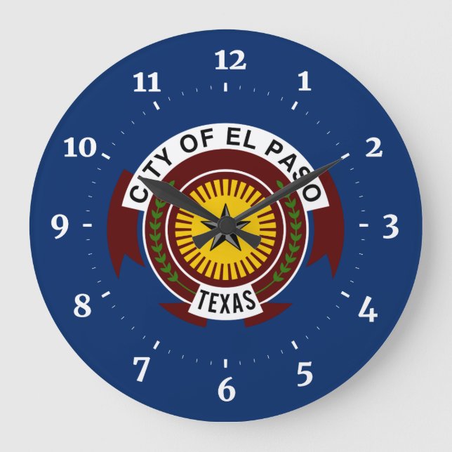 Relógio Grande Bandeira da cidade de El Paso, Texas (Frente)