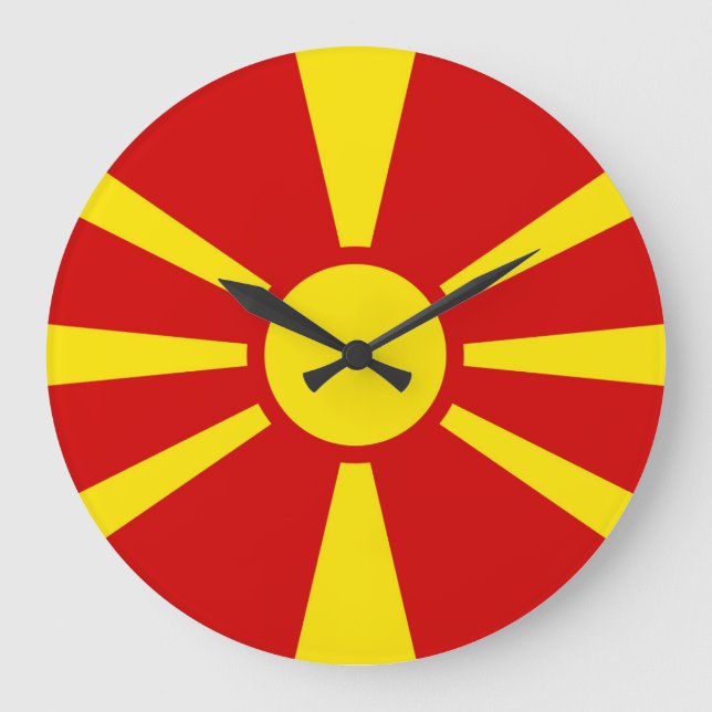 Relógio Grande Bandeira da Macedônia do Norte (Frente)