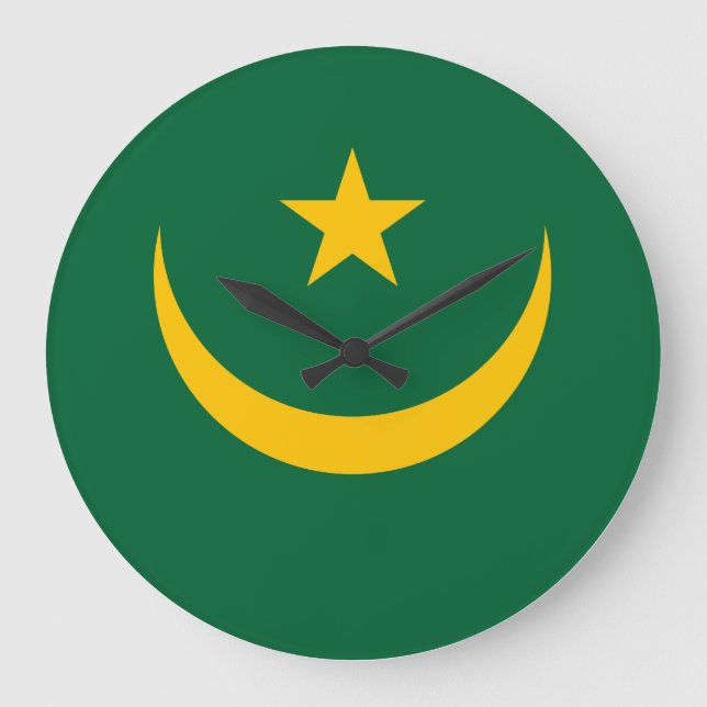 Relógio Grande Bandeira da Mauritânia (Frente)