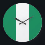 Relógio Grande Bandeira da Nigéria (nigeriana)<br><div class="desc">Produtos de Sinalizador Mundial Personalizáveis - Sinta-se à vontade para adicionar o seu texto.</div>