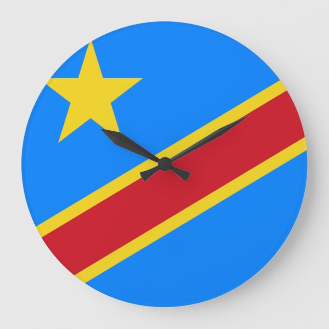 Relógio Grande Bandeira da República Democrática do Congo (Frente)