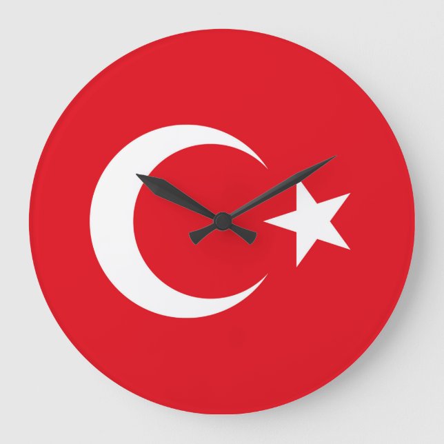 Relógio Grande Bandeira da Turquia (Frente)