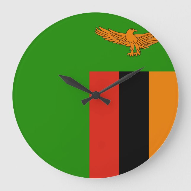 Relógio Grande Bandeira da Zâmbia (Frente)