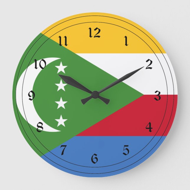Relógio Grande Bandeira das Comores (Frente)