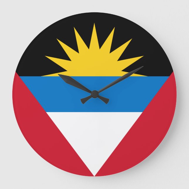 Relógio Grande Bandeira de Antígua e Barbuda (Frente)