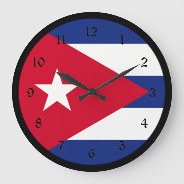 Relógio Grande Bandeira de Cuba (Frente)