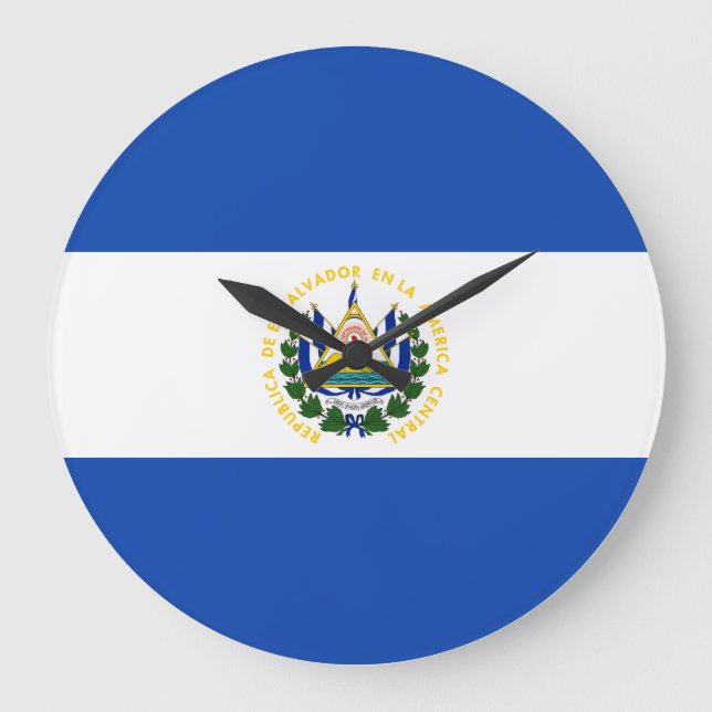 Relógio Grande Bandeira de El Salvador (Frente)