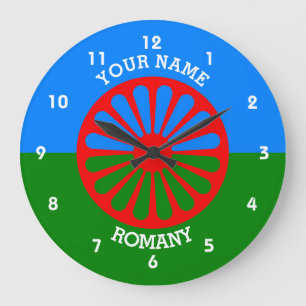 Relógio Grande Bandeira de viajantes ciganos oficiais romanos per