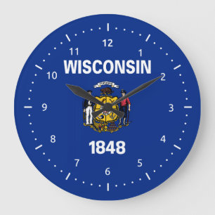 Relógio Grande Bandeira de Wisconsin, bandeira do estado