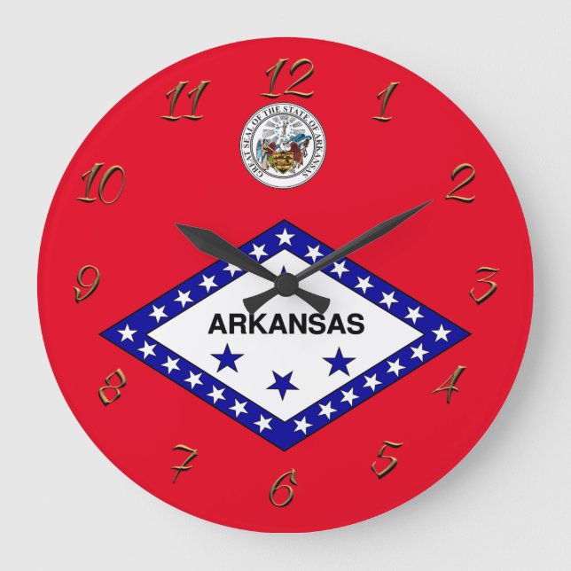 Relógio Grande Bandeira do Arkansas (Frente)