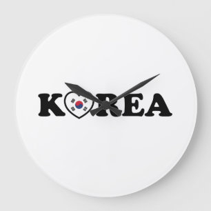 Relógio Grande Bandeira do Coração do Amor da Coreia