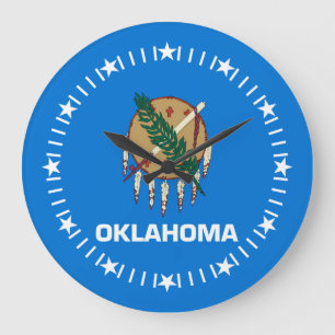 Relógio Grande Bandeira do Estado de Oklahoma em um