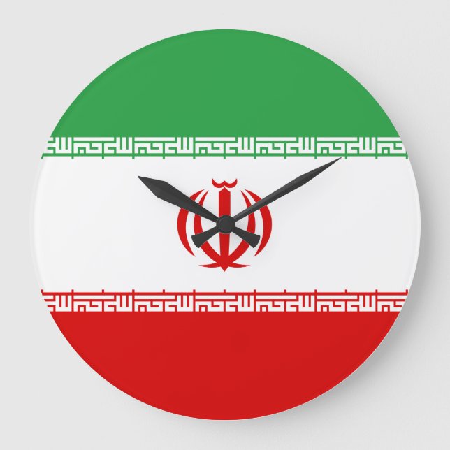 Relógio Grande Bandeira do Irã (iraniano) (Frente)