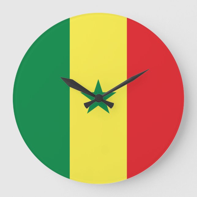 Relógio Grande Bandeira do Senegal (Senegal) (Frente)