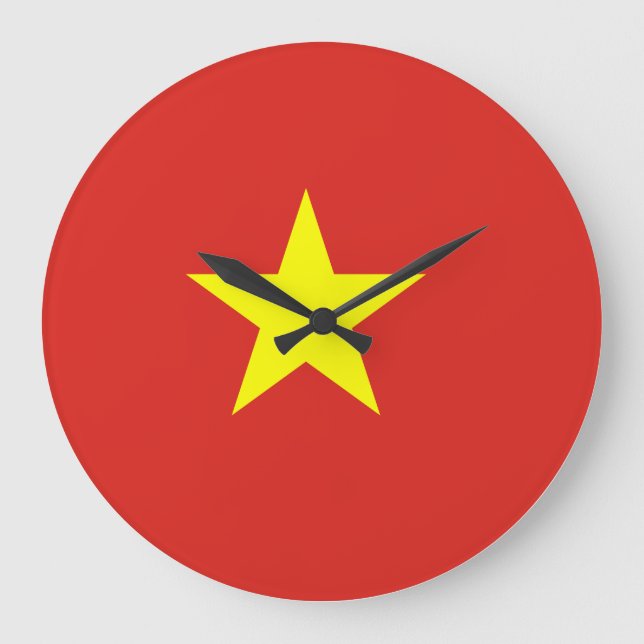 Relógio Grande Bandeira do Vietnã (Vietnamita) (Frente)