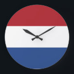 Relógio Grande Bandeira dos Países Baixos<br><div class="desc">Bandeira dos Países Baixos</div>