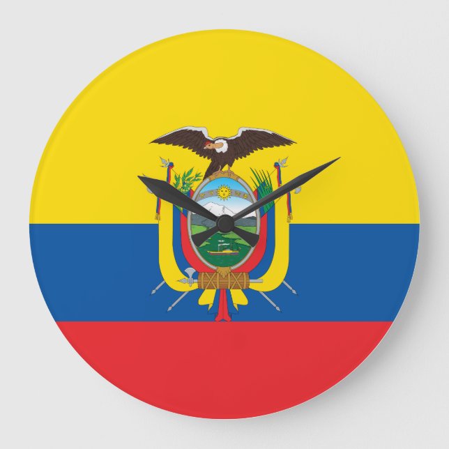 Relógio Grande Bandeira Equador (Equador) (Frente)