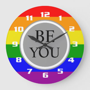 Relógio Grande Bandeira Legal do Orgulho Gay Seja Você