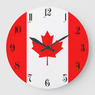 Relógio Grande Bandeira Nacional Patriótica do CANADÁ