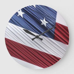 Relógio Grande Bandeira patriótica americana do vermelho dos EUA