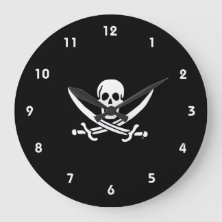 Relógio Grande Bandeira pirata de Jolly roger