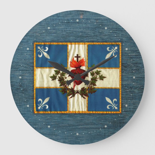 Relógio Grande Bandeira Quebeque antiga Carrilhão Sacré-Cœur (Frente)