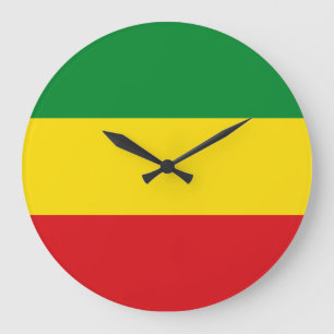 Relógio Grande Bandeira Rastafári Rasta Etíope