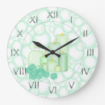 Banheiro verde da vela da bolha