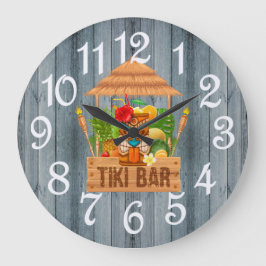 Relógio Grande Bar Russo Tiki cinza Large Clock