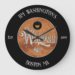 Relógio Grande Bar Whiskey Script do rico