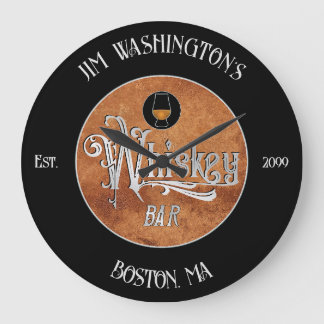 Relógio Grande Bar Whiskey Script do rico